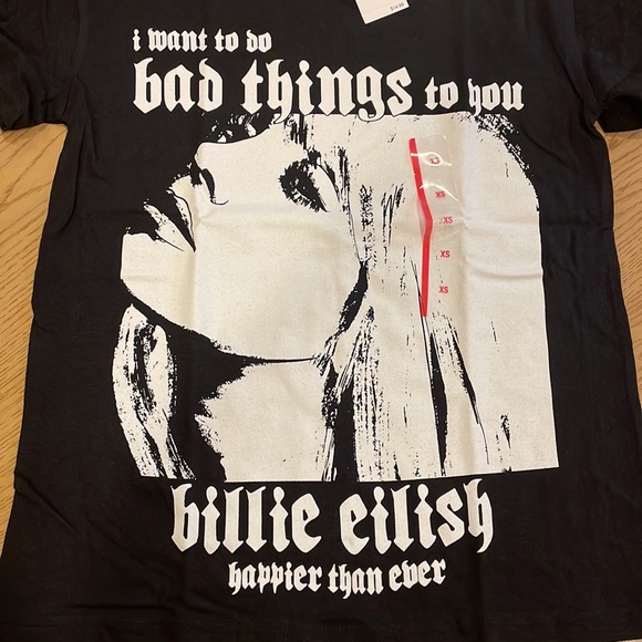 Billie eilish shadow short sleeve graphic TEE NWT - Picture 3 of 4